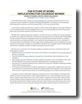 The Future of Work: Implications for Colorado Women