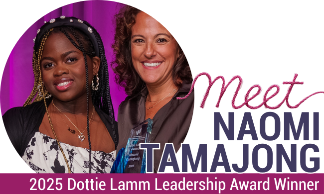 Naomi at 2025 Annual Luncheon alongside her name and title