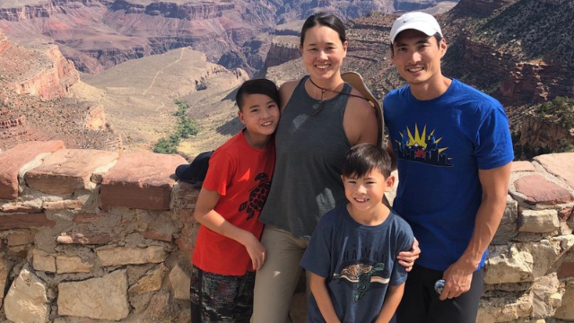 Family photo of Tania Zeigler, Kenneth Ho and their two sons 