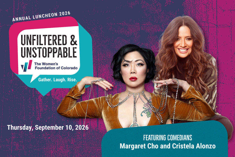 2026 Annual Luncheon banner with Margaret Cho and Cristela Alonzo
