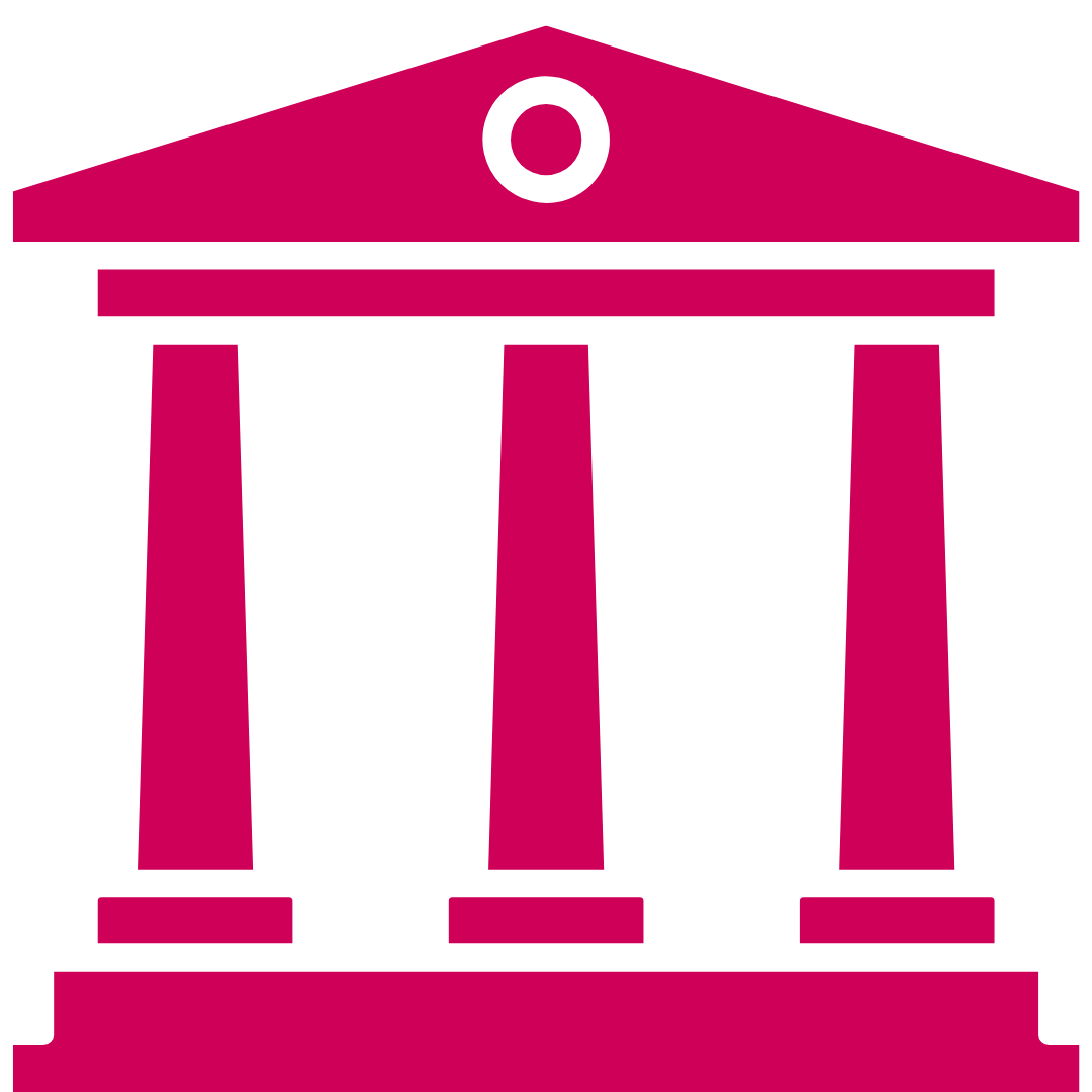 Pink courthouse icon
